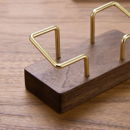 Wooden Business Card Holder Desk Organizer Office Display Stand