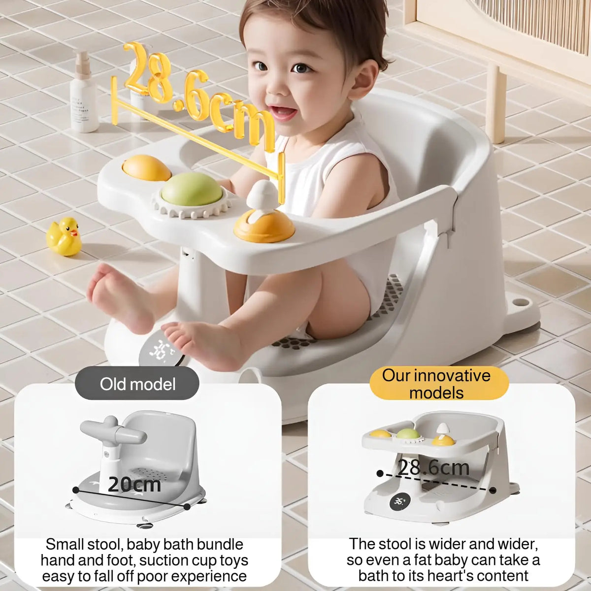 Baby Bath Seat for 6 Months & Up Infant Bathtub Seat with Rinse Cup