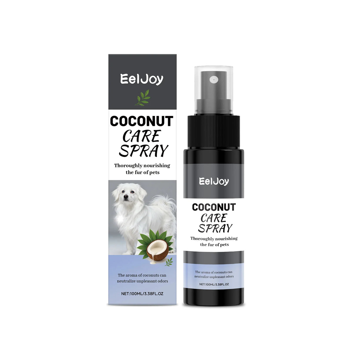 Pet Coconut Grooming Spray Fur Conditioner Odor Care Shine for Dogs Cats