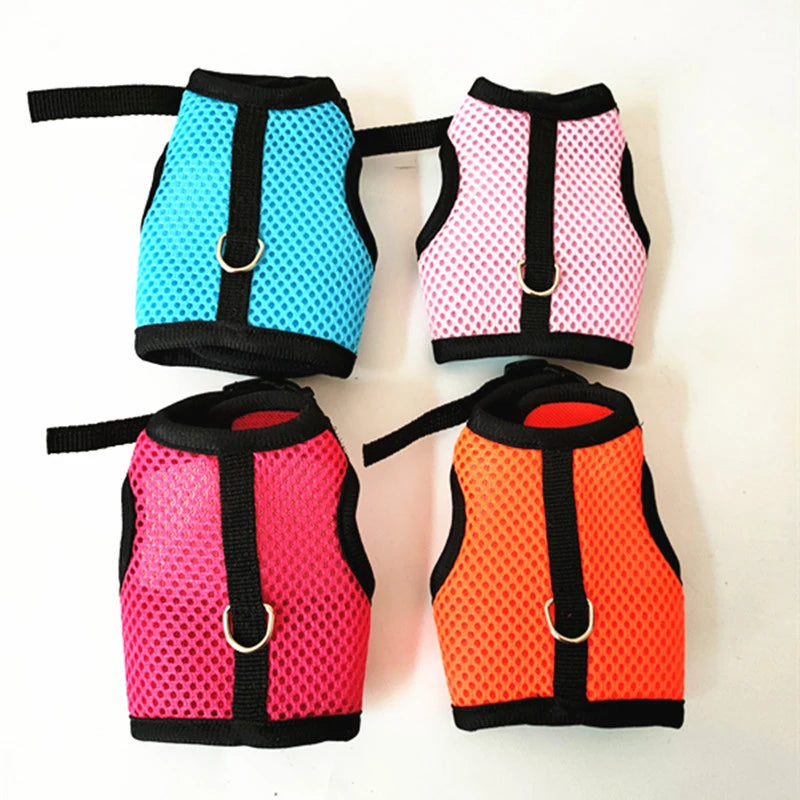 Rabbit Harness and Leash Set Soft Mesh Vest for Guinea Pig Hamster Bunny