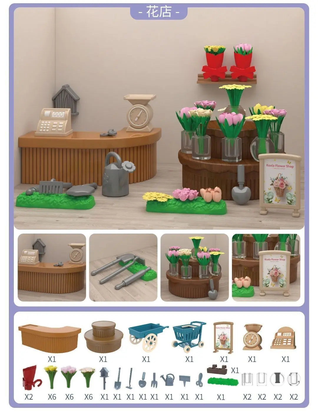 Mini Supermarket Dollhouse Toys Pretend Shopping Educational Play Set