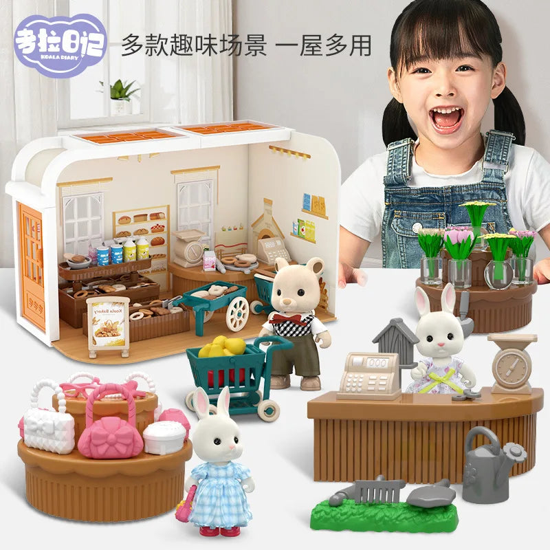 Mini Supermarket Dollhouse Toys Pretend Shopping Educational Play Set