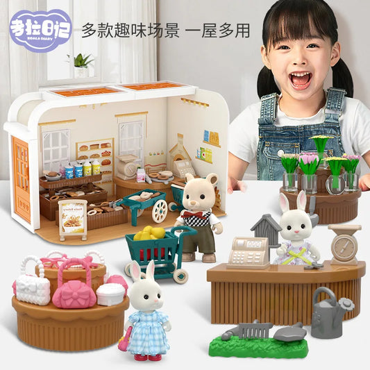 Mini Supermarket Dollhouse Toys Pretend Shopping Educational Play Set
