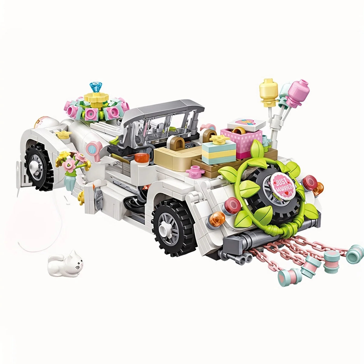 Kids Wedding Car Building Blocks Toy Set Pretend Play Construction