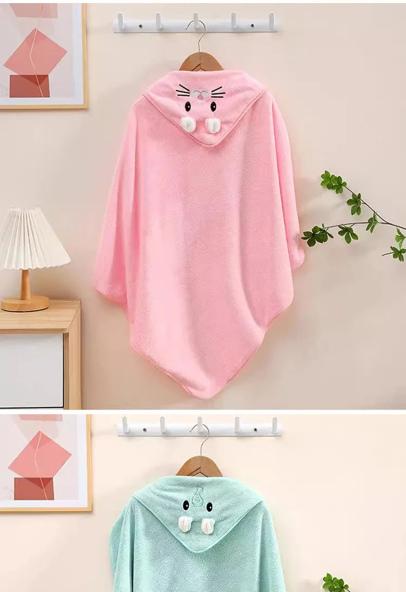 Baby Hooded Bath Towel Soft Absorbent Newborn Swaddle Wrap Blanket