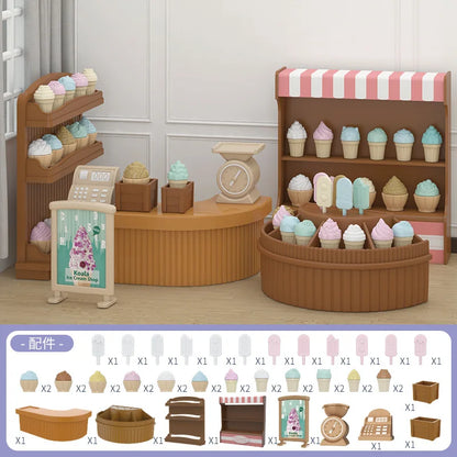 Mini Supermarket Dollhouse Toys Pretend Shopping Educational Play Set