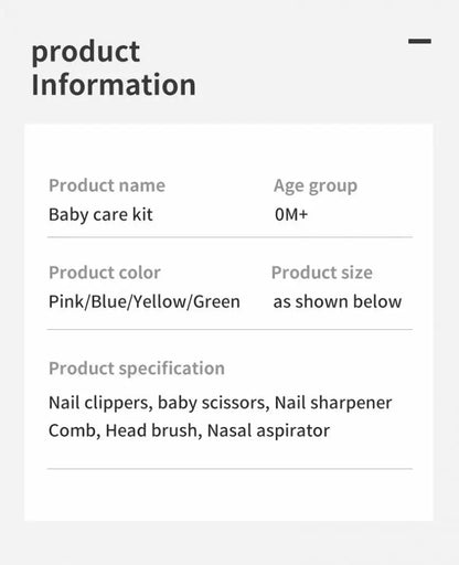 6PCS Baby Care Kit with Storage Bag Newborn Grooming Healthcare Set