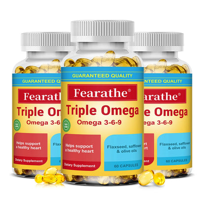 Omega 3 6 9 Capsules Essential Fatty Acids Daily Wellness Support