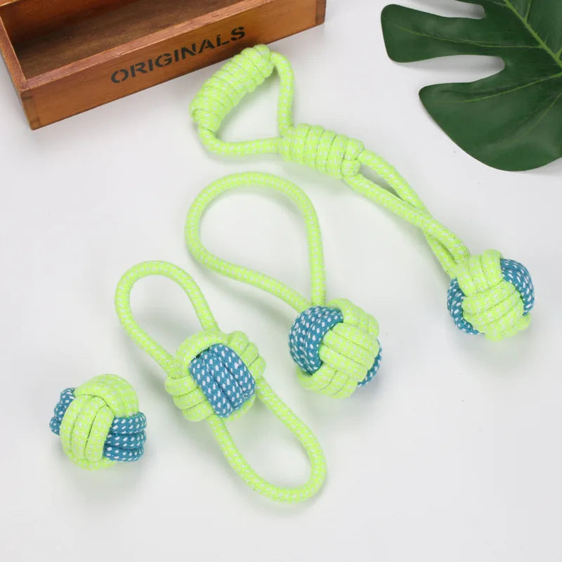 Dog Rope Chew Toy Interactive Cotton Ball Puppy Toy for Small Large Dogs