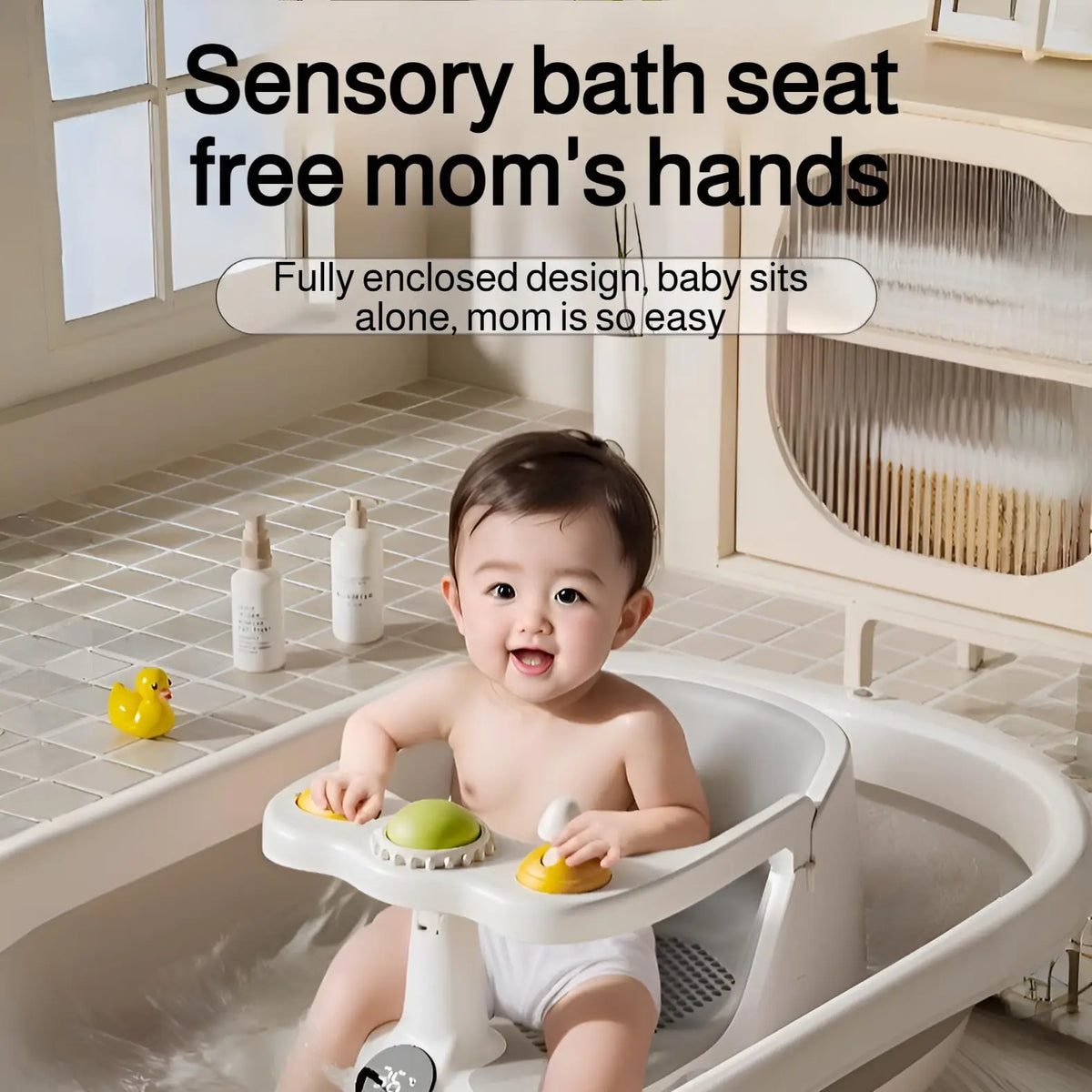 Baby Bath Seat for 6 Months & Up Infant Bathtub Seat with Rinse Cup