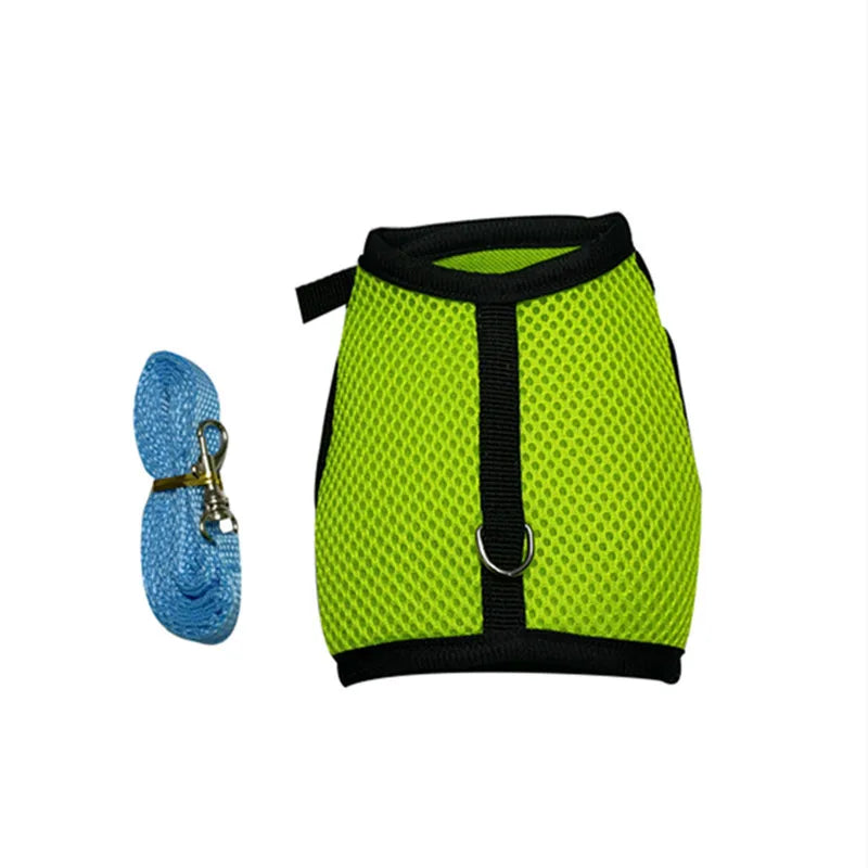 Rabbit Harness and Leash Set Soft Mesh Vest for Guinea Pig Hamster Bunny