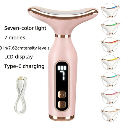 7 Color LED EMS Face & Neck Massager LCD Beauty Skin Care Device
