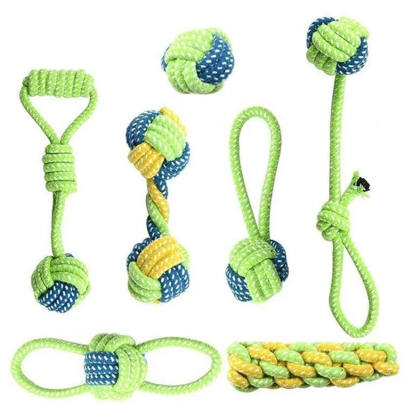 Dog Rope Chew Toy Interactive Cotton Ball Puppy Toy for Small Large Dogs