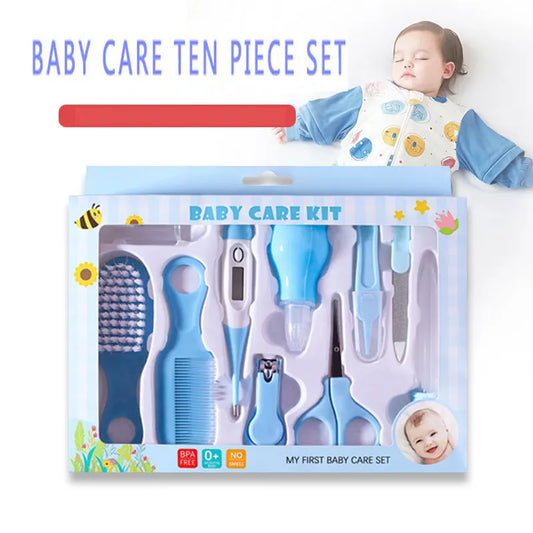 10PCS Baby Grooming Kit Newborn Health Care Nail Hair Thermometer Set