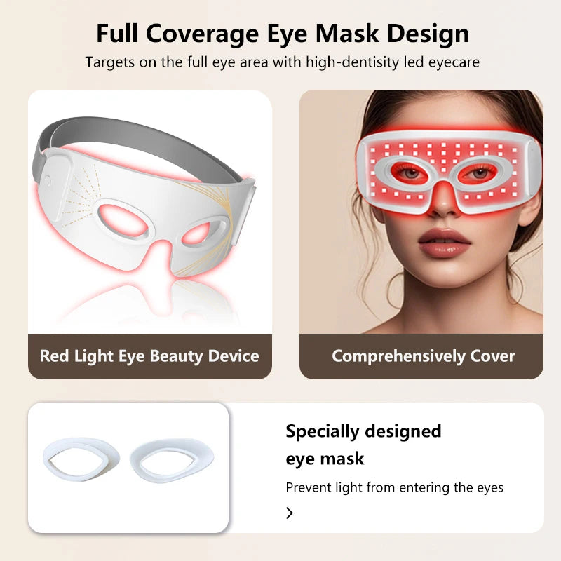 LED Eye Mask Red Light Therapy 3 Modes Under Eye Skin Care