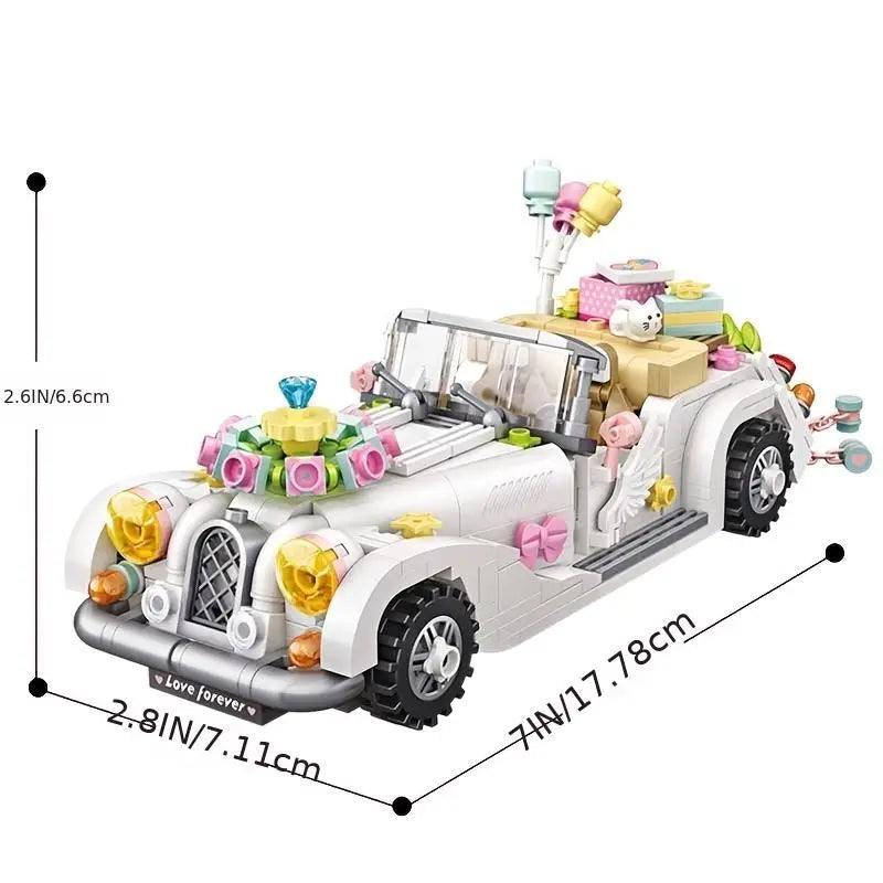 Kids Wedding Car Building Blocks Toy Set Pretend Play Construction