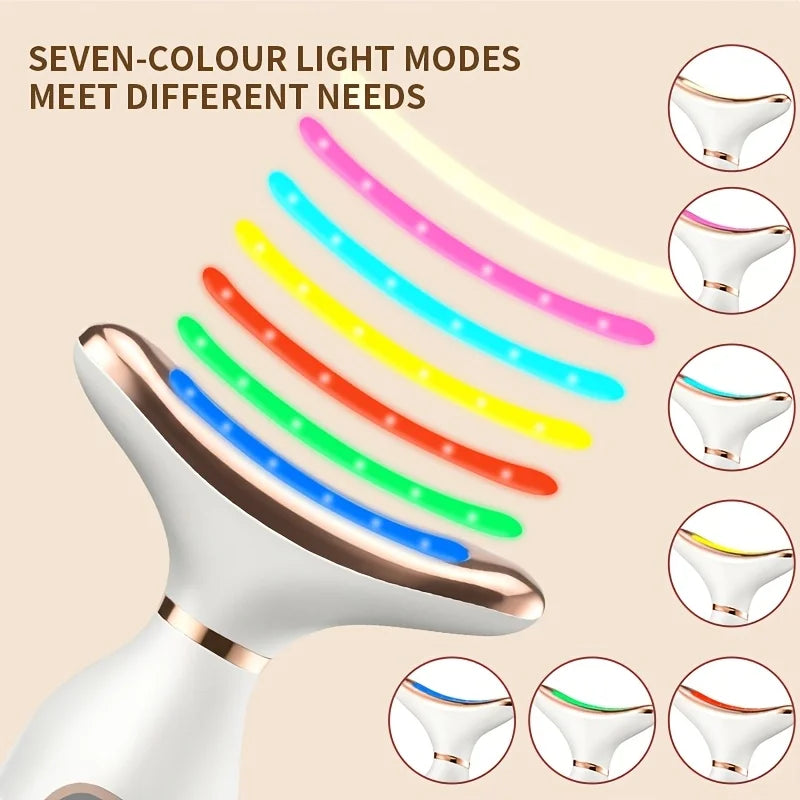 7 Color LED EMS Face & Neck Massager LCD Beauty Skin Care Device