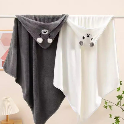 Baby Hooded Bath Towel Soft Absorbent Newborn Swaddle Wrap Blanket