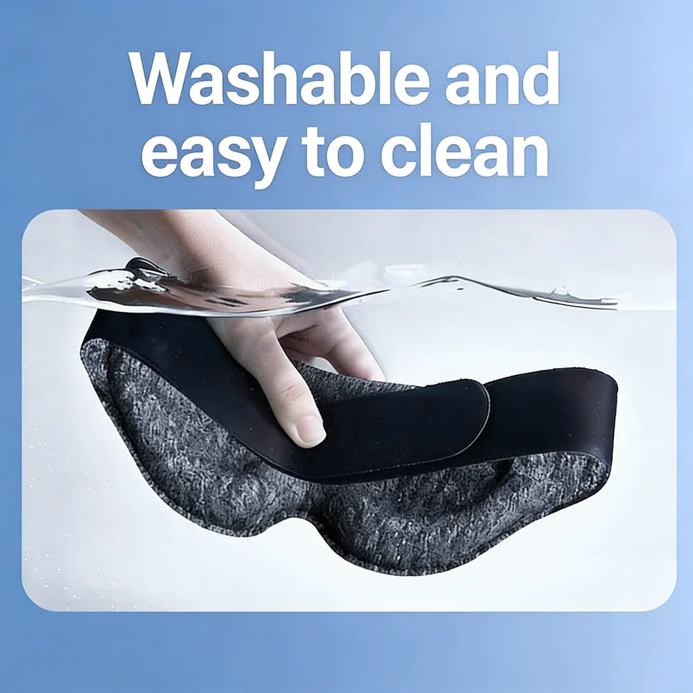 3D Sleep Mask Breathable Soft Eye Cover Light Blocking Adjustable Strap