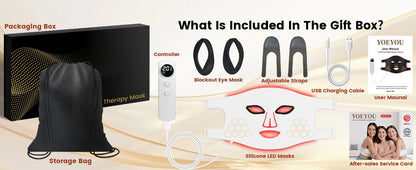 LED Face Mask Light Therapy Red Blue Infrared Facial Skin Care