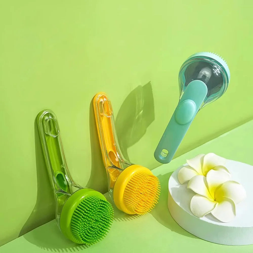 Pet Bath Brush for Dogs & Cats Soft Silicone Shampoo Massage Scrubber