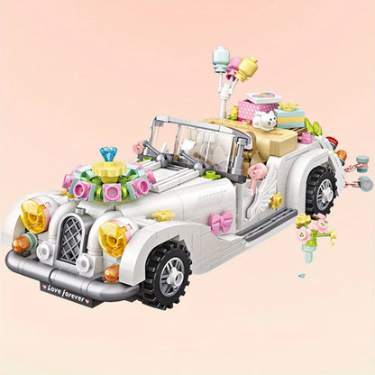 Kids Wedding Car Building Blocks Toy Set Pretend Play Construction