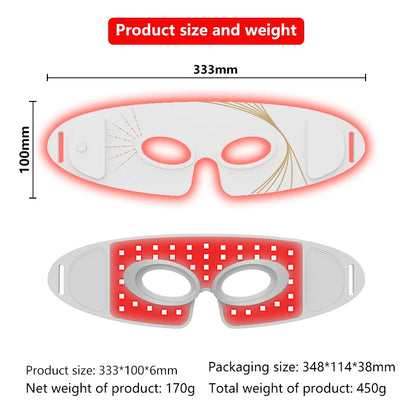 LED Eye Mask Red Light Therapy 3 Modes Under Eye Skin Care