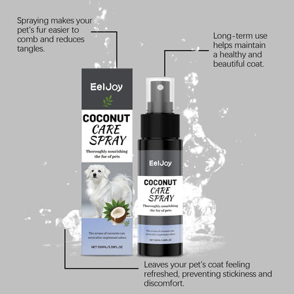 Pet Coconut Grooming Spray Fur Conditioner Odor Care Shine for Dogs Cats