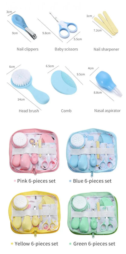 6PCS Baby Care Kit with Storage Bag Newborn Grooming Healthcare Set