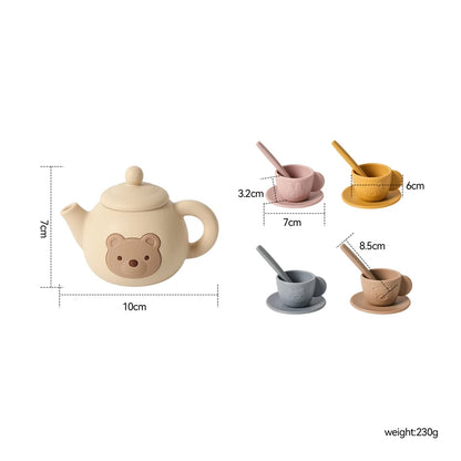 Wooden Tea Set for Kids Pretend Play Tea Party Role Playing Toy