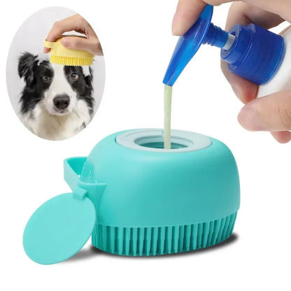 Dog Shampoo Brush Soft Silicone Bath Massager Grooming Brush for Cats
