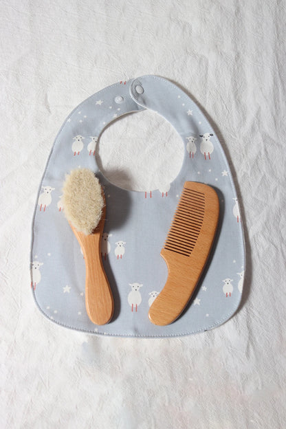 Baby Comb & Brush Set Newborn Grooming Kit Wooden Comb Hair Brush