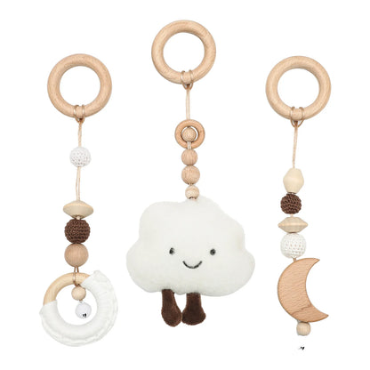 Wooden Baby Play Gym Toys Nordic Nursery Sensory Toys Infant Gift