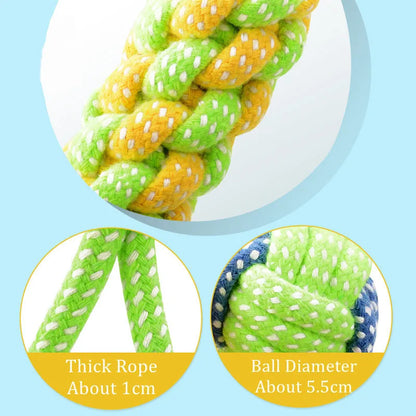 Dog Rope Chew Toy Interactive Cotton Ball Puppy Toy for Small Large Dogs