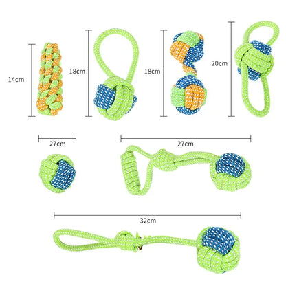 Dog Rope Chew Toy Interactive Cotton Ball Puppy Toy for Small Large Dogs