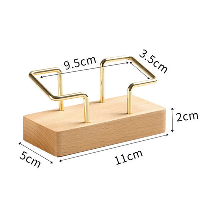 Wooden Business Card Holder Desk Organizer Office Display Stand