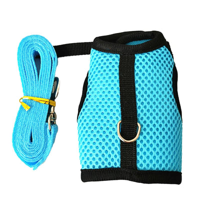 Rabbit Harness and Leash Set Soft Mesh Vest for Guinea Pig Hamster Bunny