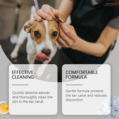 Pet Ear Cleaner Drops for Dogs & Cats Earwax Odor & Itch Care