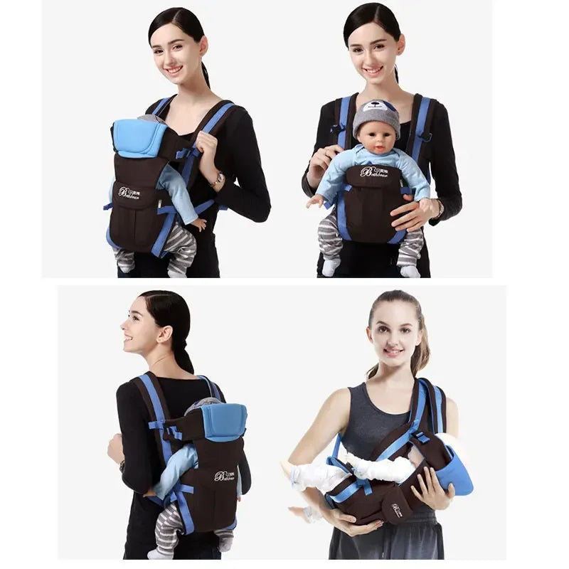 4-in-1 Baby Carrier Ergonomic Adjustable Sling Backpack Newborn Toddler
