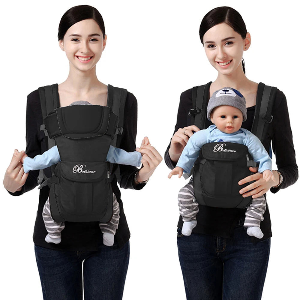 4-in-1 Baby Carrier Ergonomic Adjustable Sling Backpack Newborn Toddler
