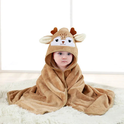 Baby Hooded Bath Towel Soft Swaddle Wrap Blanket for Newborns