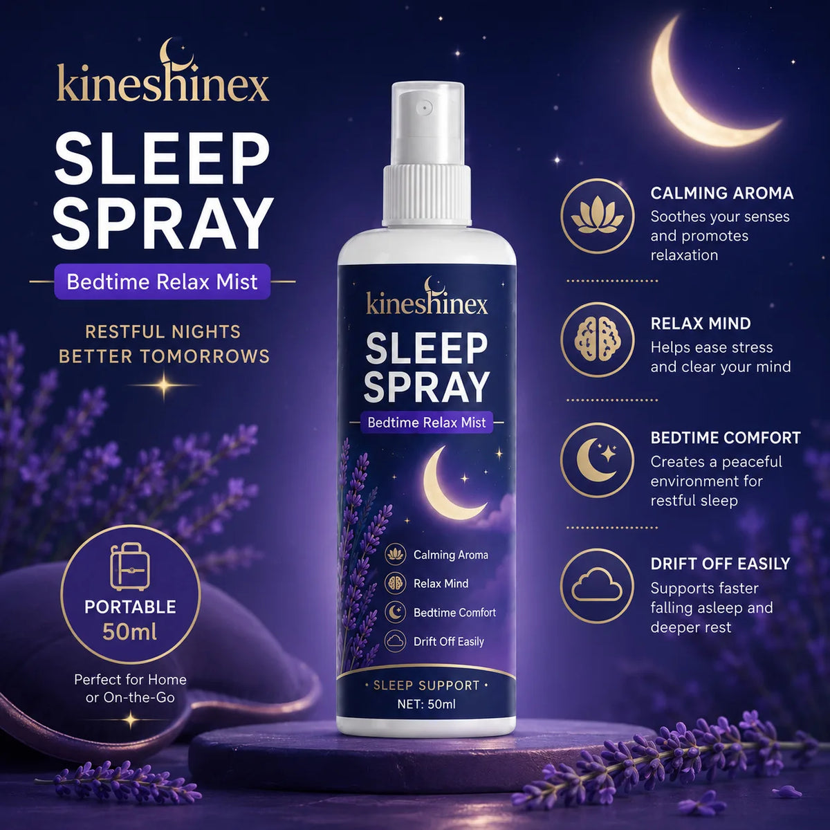Sleep Spray Bedtime Relaxation Pillow & Room Mist Calming Aroma