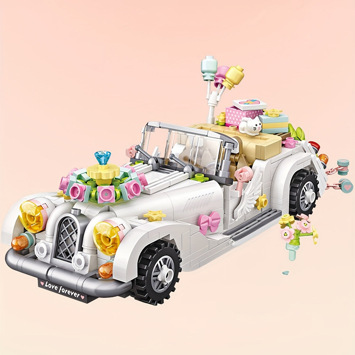 Kids Wedding Car Building Blocks Toy Set Pretend Play Construction