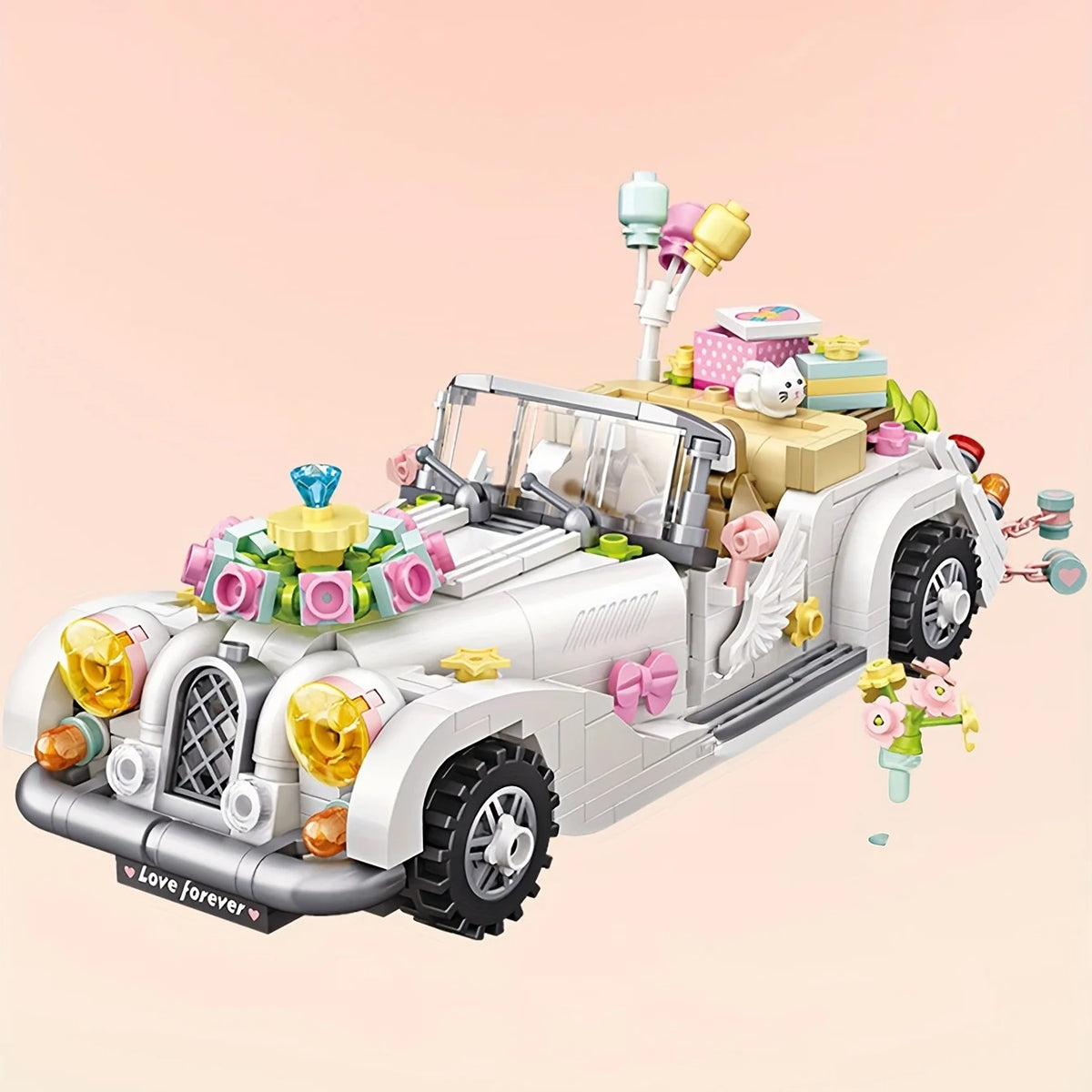 Kids Wedding Car Building Blocks Toy Set Pretend Play Construction