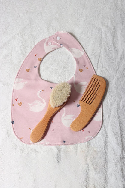 Baby Comb & Brush Set Newborn Grooming Kit Wooden Comb Hair Brush