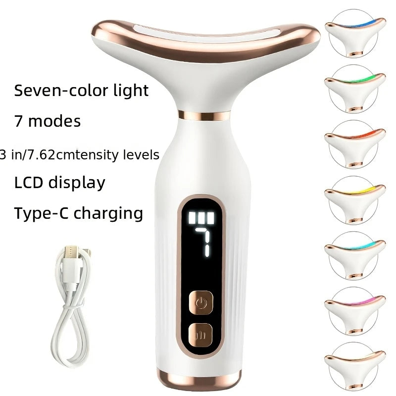 7 Color LED EMS Face & Neck Massager LCD Beauty Skin Care Device