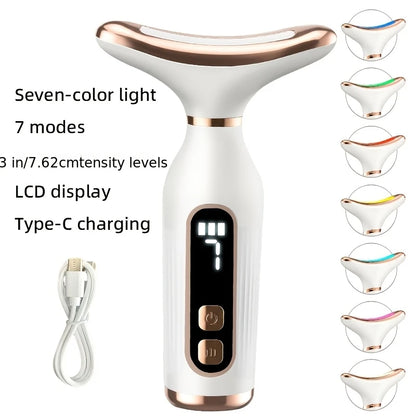 7 Color LED EMS Face & Neck Massager LCD Beauty Skin Care Device