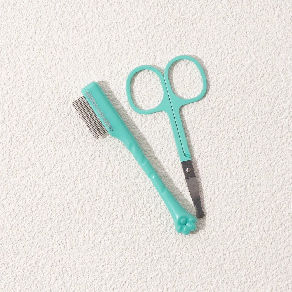 Pet Facial Cleaning Comb Set for Dogs & Cats Tear Stain Grooming