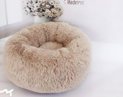 Cozy Round Plush Dog Bed – Soft, Washable & Perfect for Small Dogs
